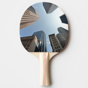 Fish-eye lens of building, Boston, US Ping Pong Paddle
