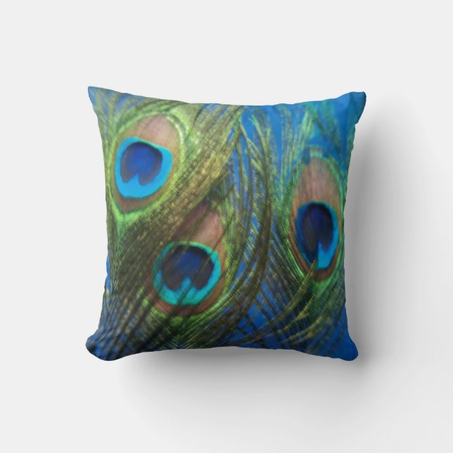 Fish Eye Peacock Still Life Cushion (Front)