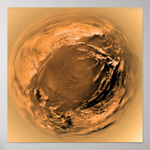 Fish-eye View of Titan's Surface Poster