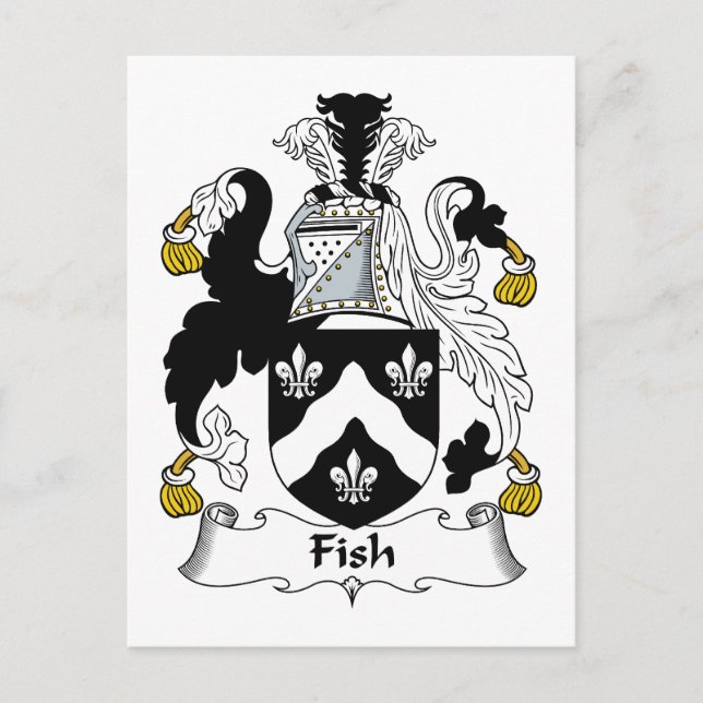 Fish Family Crest Postcard (Front)
