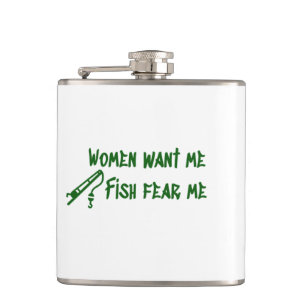 Fish Fear Me, Fishing Fisher Hip Flask