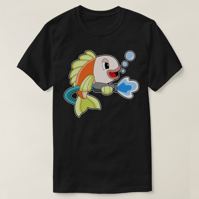 Fish Firefighter Fire extinguisher T-Shirt (Design Front)