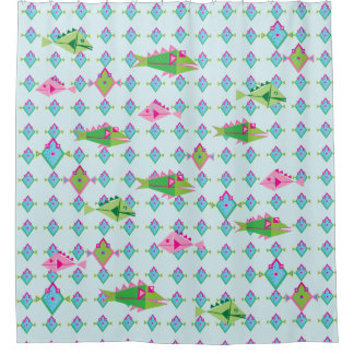 Fish fish fish shower curtain