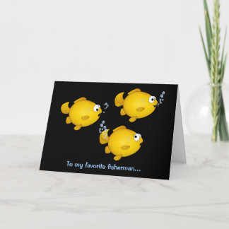 Fish fisherman happy birthday card