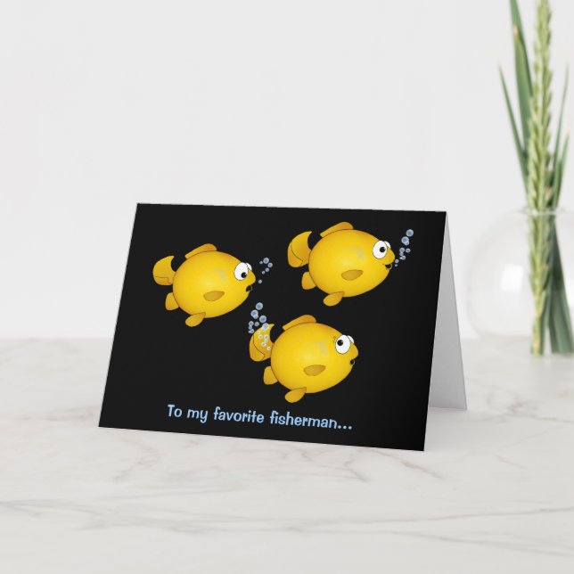 Fish fisherman happy birthday card (Front)