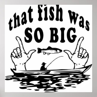 Fish Fishing Comic Fisherman Funny Cartoon Poster