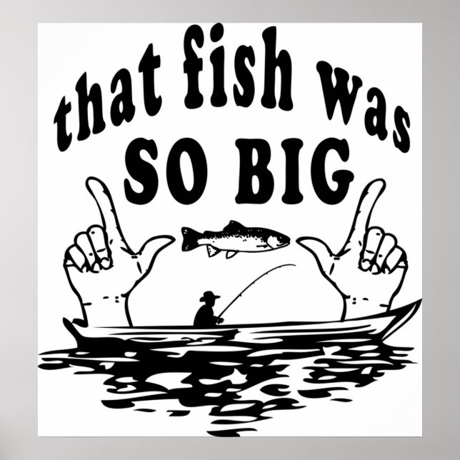 Fish Fishing Comic Fisherman Funny Cartoon Poster (Front)