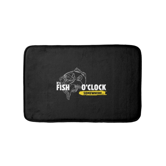 Fish Fishing Fish O'clock Bath Mat (Front)