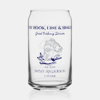 Fish Fishing Fisherman Drinkware Can Beer Glass
