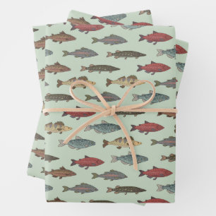 Fish Fishing Wrapping Paper Sheet