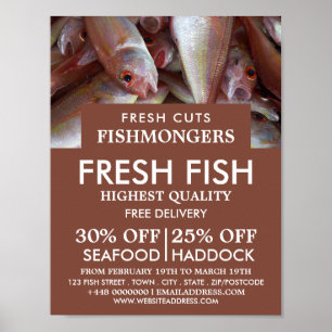 Fish, Fishmonger/Wife, Fish Market Advertising Poster