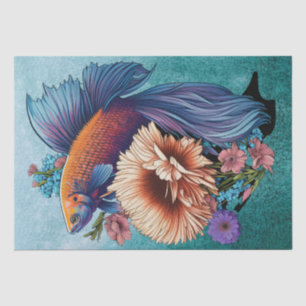 Fish Floral Fresh Water Tropical Watercolor Tissue Paper