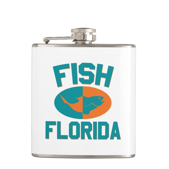 Fish Florida Colours Hip Flask (Front)