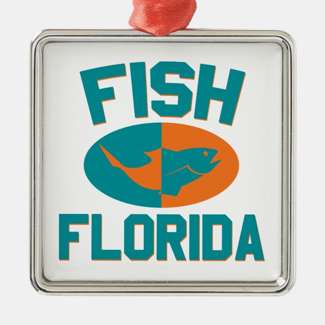 Fish Florida Colours Metal Tree Decoration (Front)