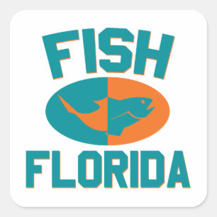 Fish Florida Colours Square Sticker