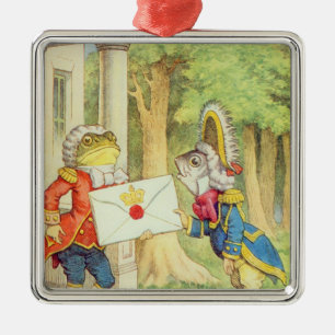 Fish-Footman Delivering an Invitation to a Metal Tree Decoration