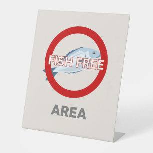 Fish Free Area Customised Food Allergy Alert Pedestal Sign