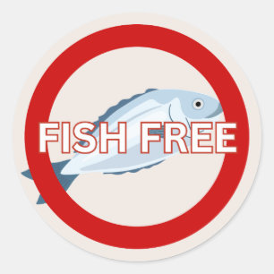 Fish Free Food Allergy Alert Classic  Classic Round Sticker