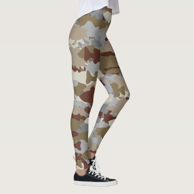 Fish Frenzy Brown Camouflage Leggings (Right)