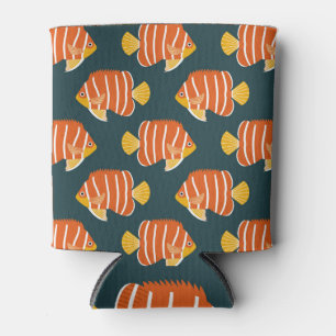 Fish Frenzy: Vintage Seamless Design Can Cooler