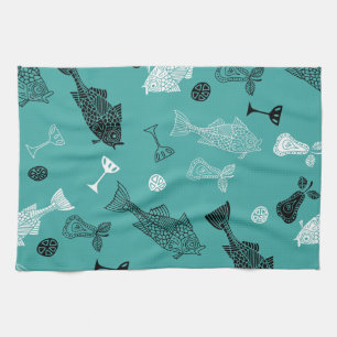 Fish & Fruit Tea Towel
