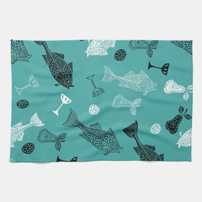 Fish & Fruit Tea Towel (Horizontal)
