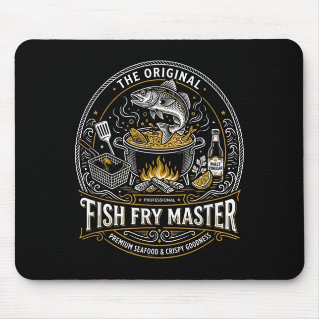 Fish Fry Master Seafood Cook Mouse Mat (Front)