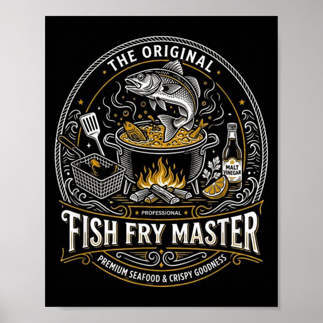 Fish Fry Master Seafood Cook Poster (Front)