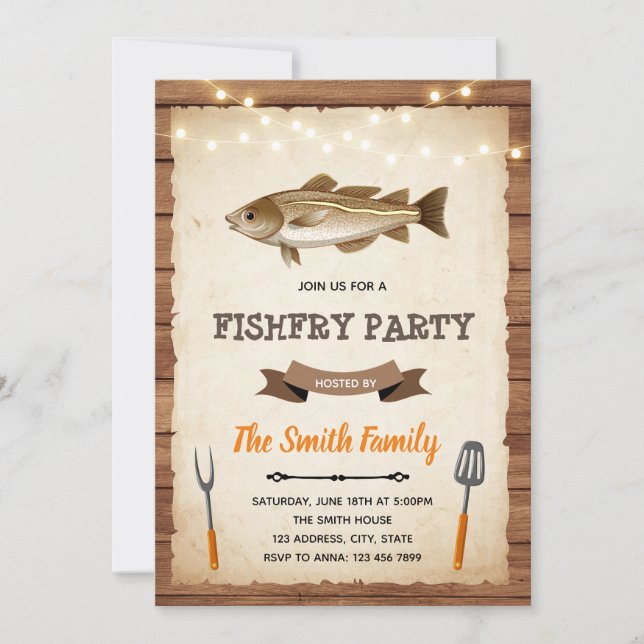 Fish fry party Invitation (Front)