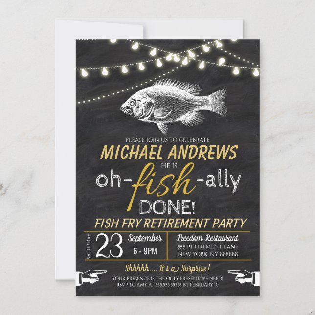 Fish Fry Retirement Party Invitation (Front)