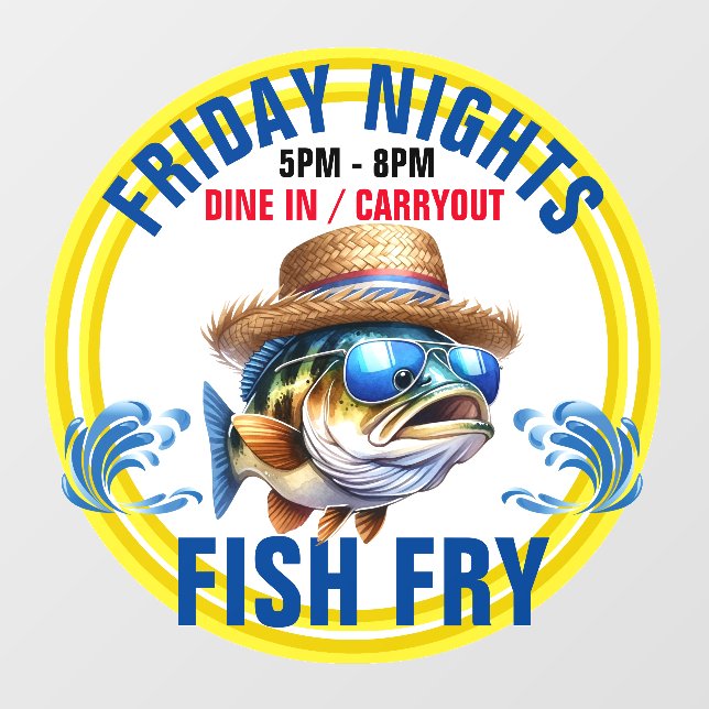 FISH FRY  WINDOW CLING (Sheet)