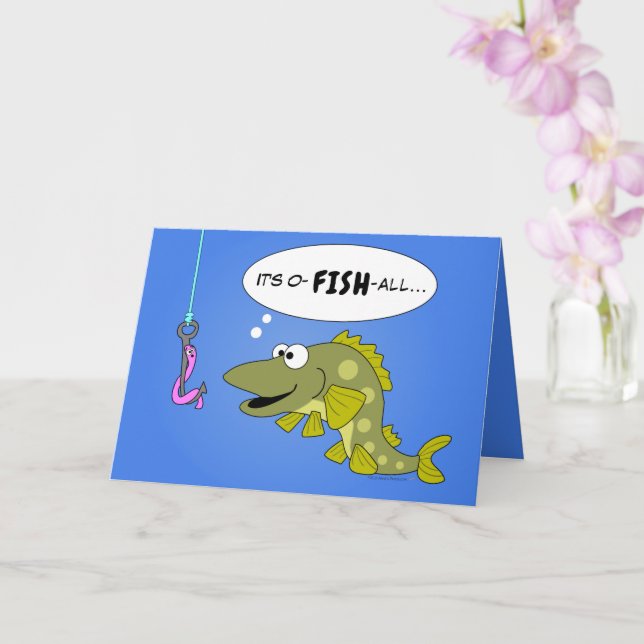 Fish Funny Aging Birthday for Fisherman Senior Old Card (Orchid)