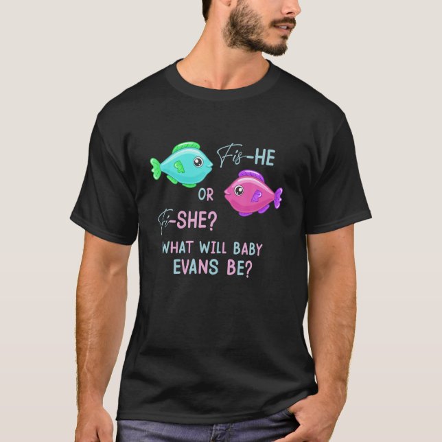 Fish Gender Reveal Cute Pink And Blue Fish Reveal T-Shirt (Front)