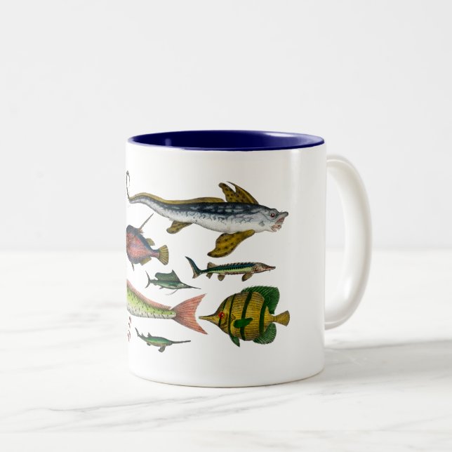 Fish Gift  Two-Tone Coffee Mug (Front Right)