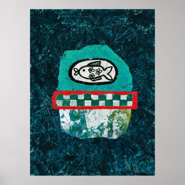 Fish Goes To Market Poster Wall Art (Front)