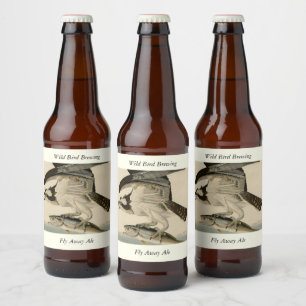 Fish Hawk, Osprey, from Audubon's Birds of America Beer Bottle Label