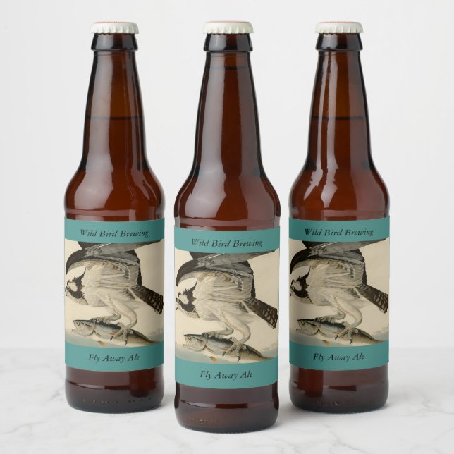 Fish Hawk, Osprey, from Audubon's Birds of America Beer Bottle Label (Bottles)