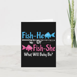 Fish-he Or Fish-she Gender Reveal Baby  Card