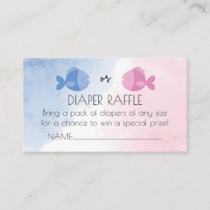 Fish he or Fish she gender reveal diaper raffle Enclosure Card