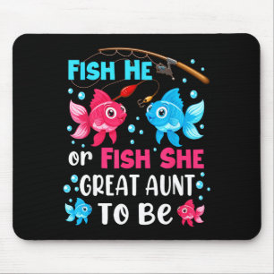 Fish He Or Fish She Gender Reveal Family Great Aun Mouse Mat