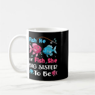 Fish He Or Fish She Gender Reveal Family Matching  Coffee Mug