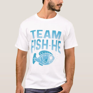 Fish He Or Fish She Gender Reveal Party Family Mat T-Shirt