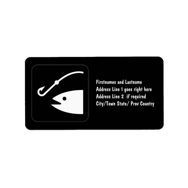 Fish Head and Hook - Black and White Label (Front)