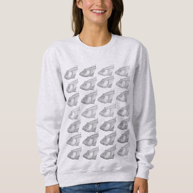 Fish Head Frenzy The Ultimate Weird Wacky  Sweatshirt (Front)