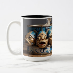 Fish Head Humour Two-Tone Coffee Mug