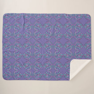 Fish Head Leaves Jazz S Purple Teal Sherpa Blanket