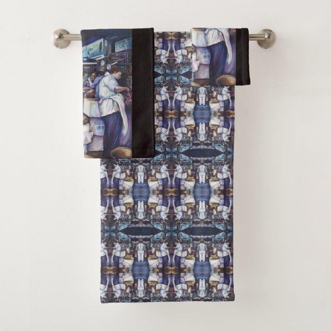 Fish Head Soup, Singapore Bath Towel Set (Insitu)