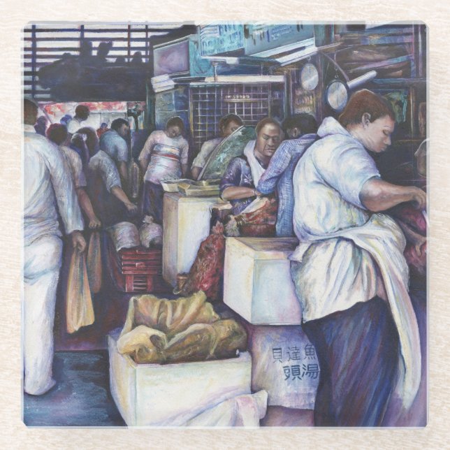 Fish Head Soup, Singapore Glass Coaster (Front)