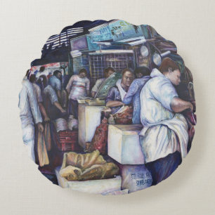 Fish Head Soup, Singapore Round Cushion