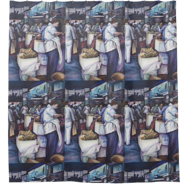 Fish Head Soup, Singapore Shower Curtain (Front)